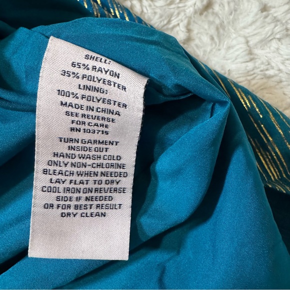 Nanette Metallic Blue & Gold Fairy Skirt XL boho flowy retro - Picture 5 of 6